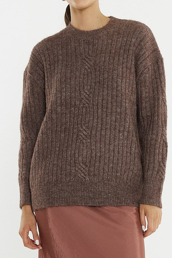 Sass Clothing Kira Cable Jumper (Dusty Rose)