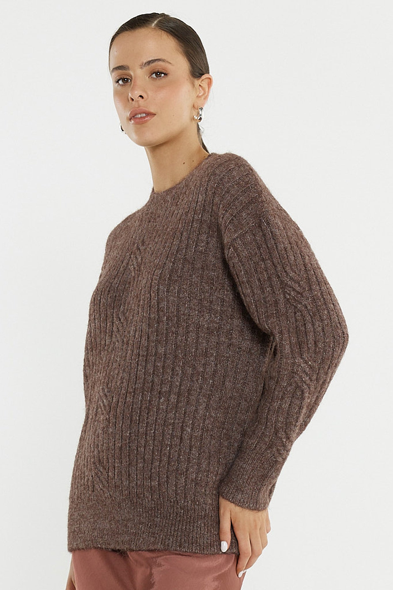 Sass Clothing Kira Cable Jumper (Dusty Rose)