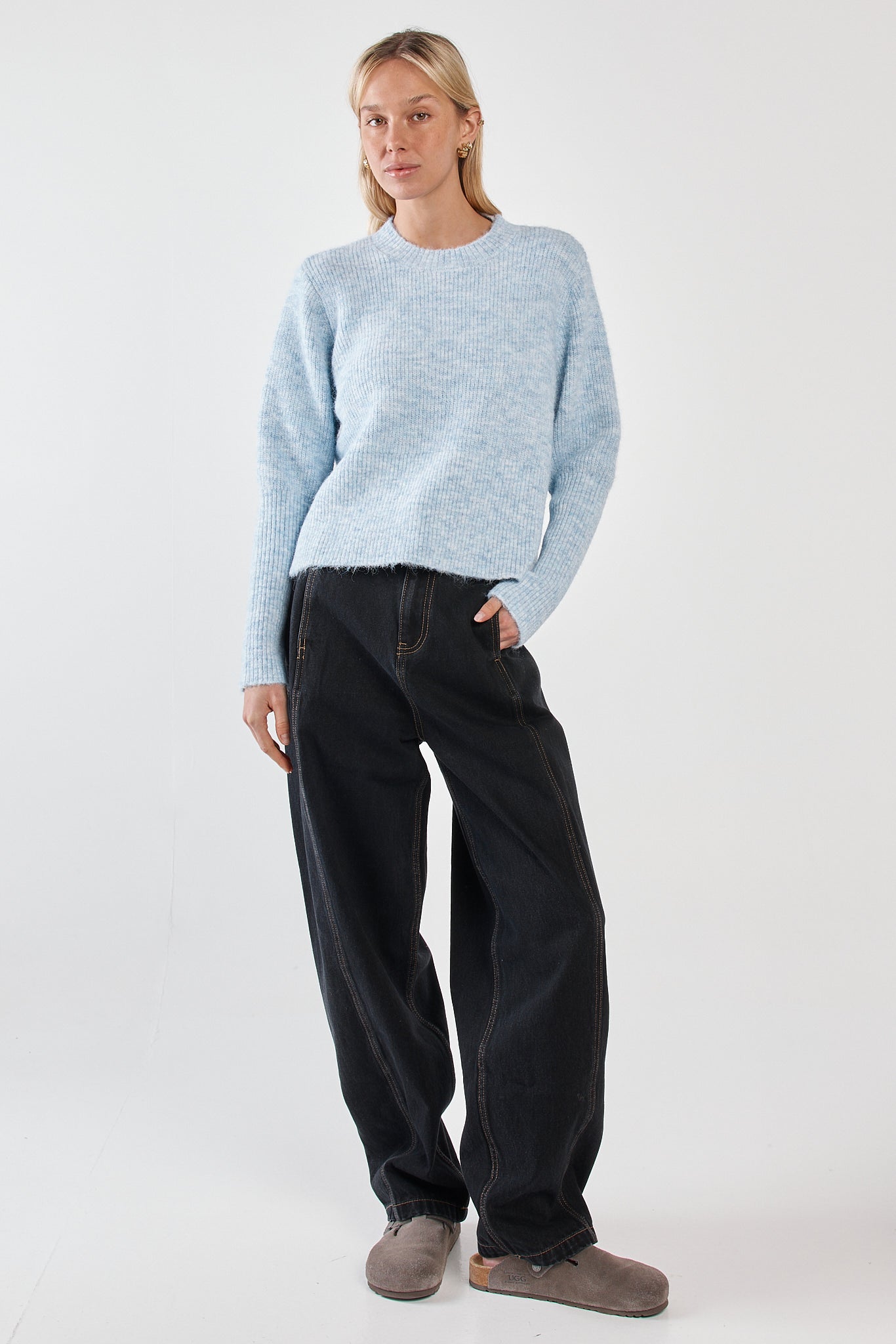 Sass Clothing Marli Boxy Rib Knit (Pale Blue)