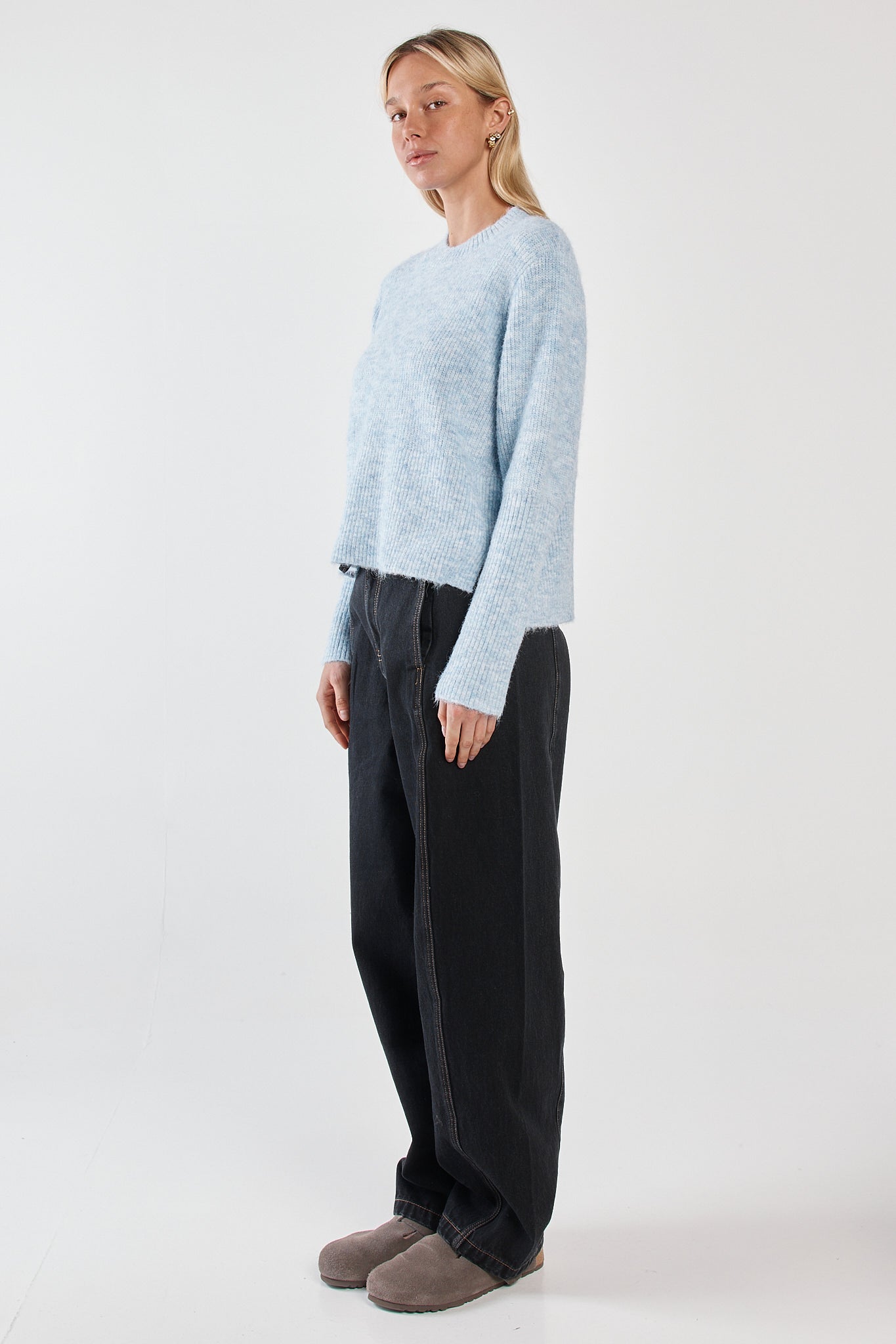 Sass Clothing Marli Boxy Rib Knit (Pale Blue)