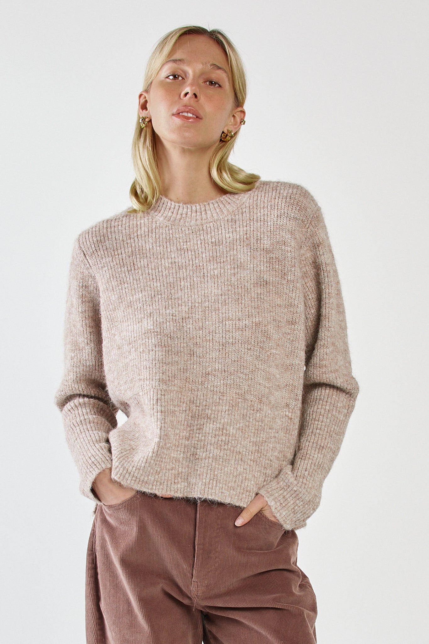 Sass Clothing Marli Boxy Rib Knit (Multi Fawn)