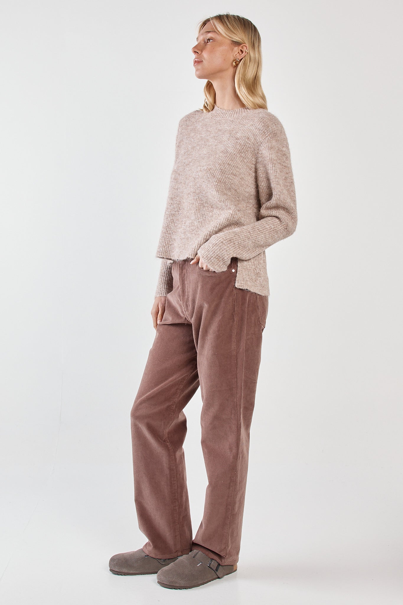 Sass Clothing Marli Boxy Rib Knit (Multi Fawn)