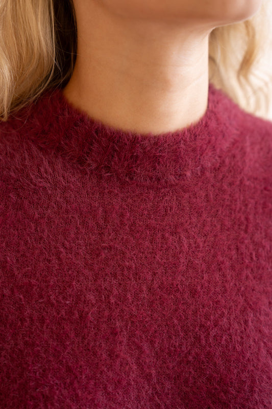 HEYCHIC Jase Burgundy Knit Sweater (Red)