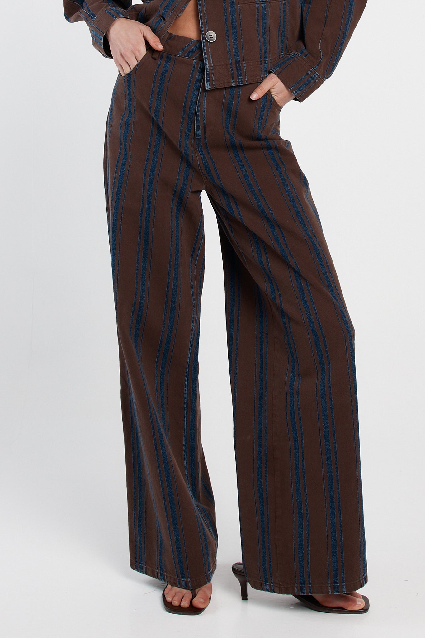 Sass Clothing Maja Stripe Jean (Choc/Rinse)