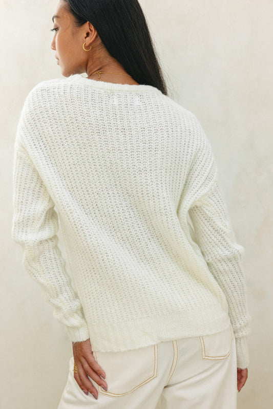 Heychic Jenni White Knit Sweater (Off)