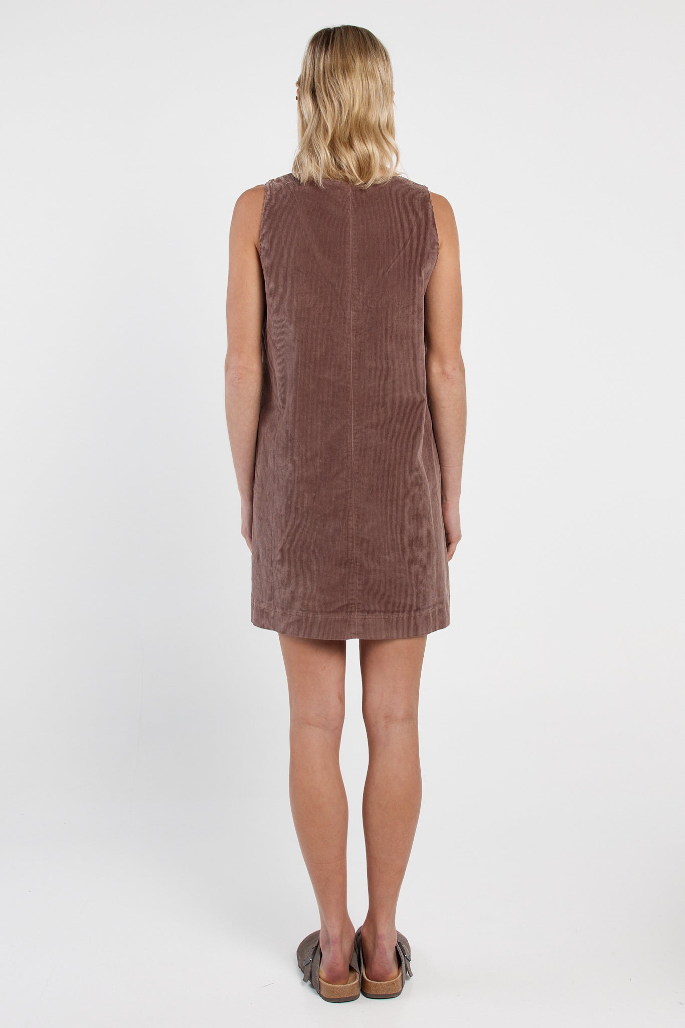 Sass Clothing Parco Cord Shift Dress (Mushroom)