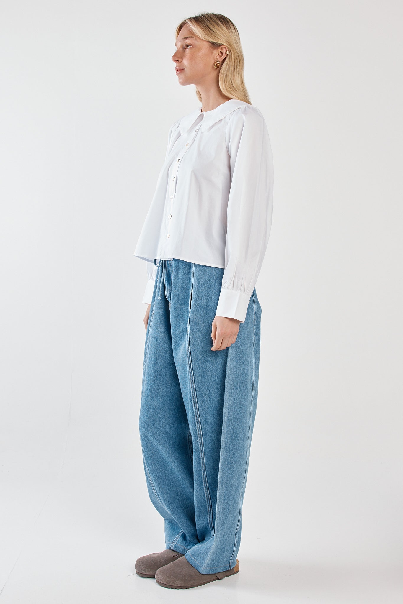 Sass Clothing Gypsy Large Collared Shirt (White)