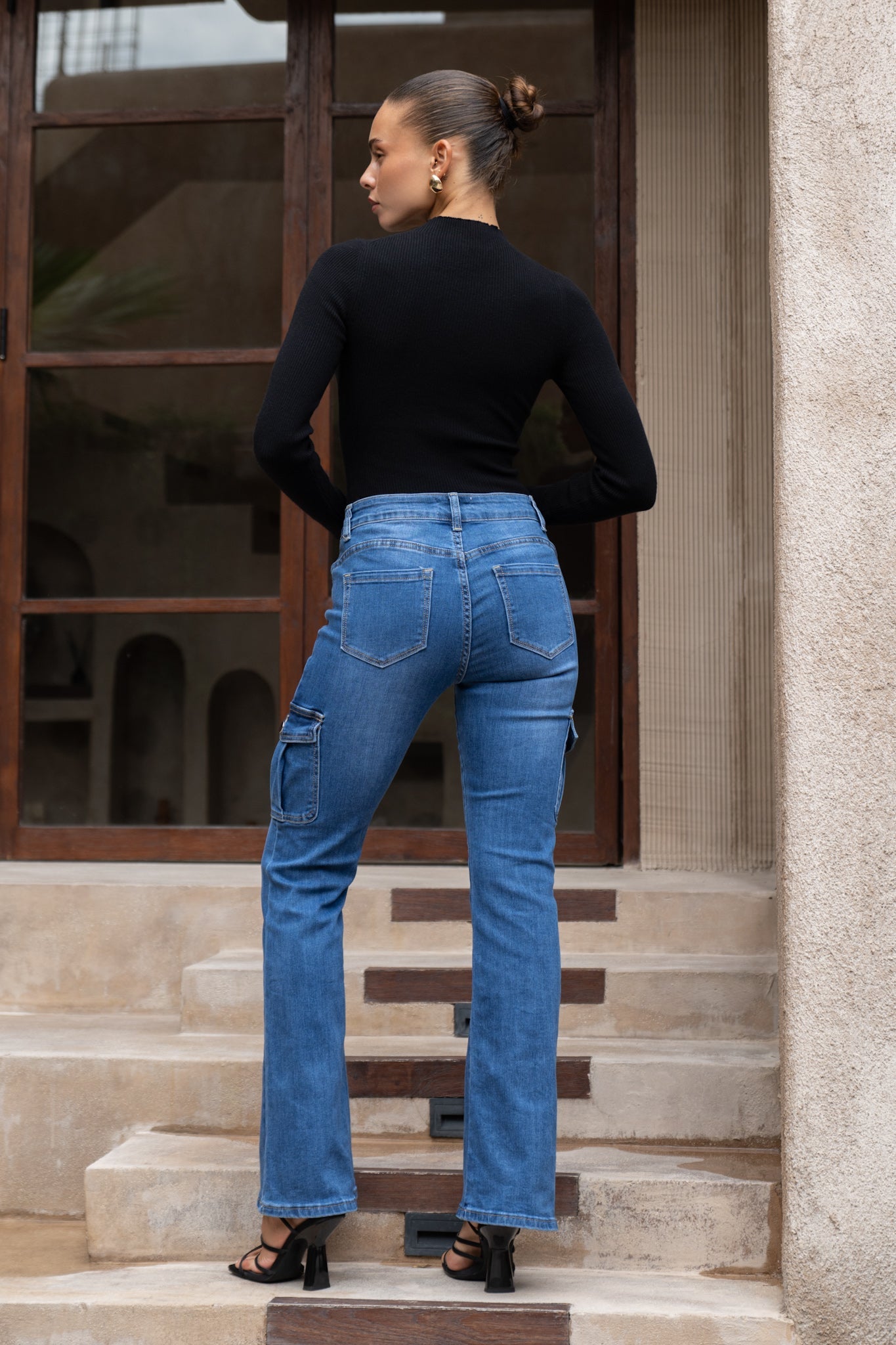 Heychic Xyler Denim Cargo Jeans (Blue)