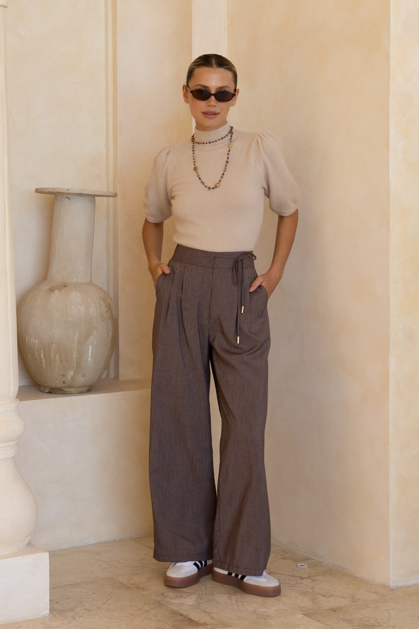HEYCHIC Anne Knit Top (Beige)
