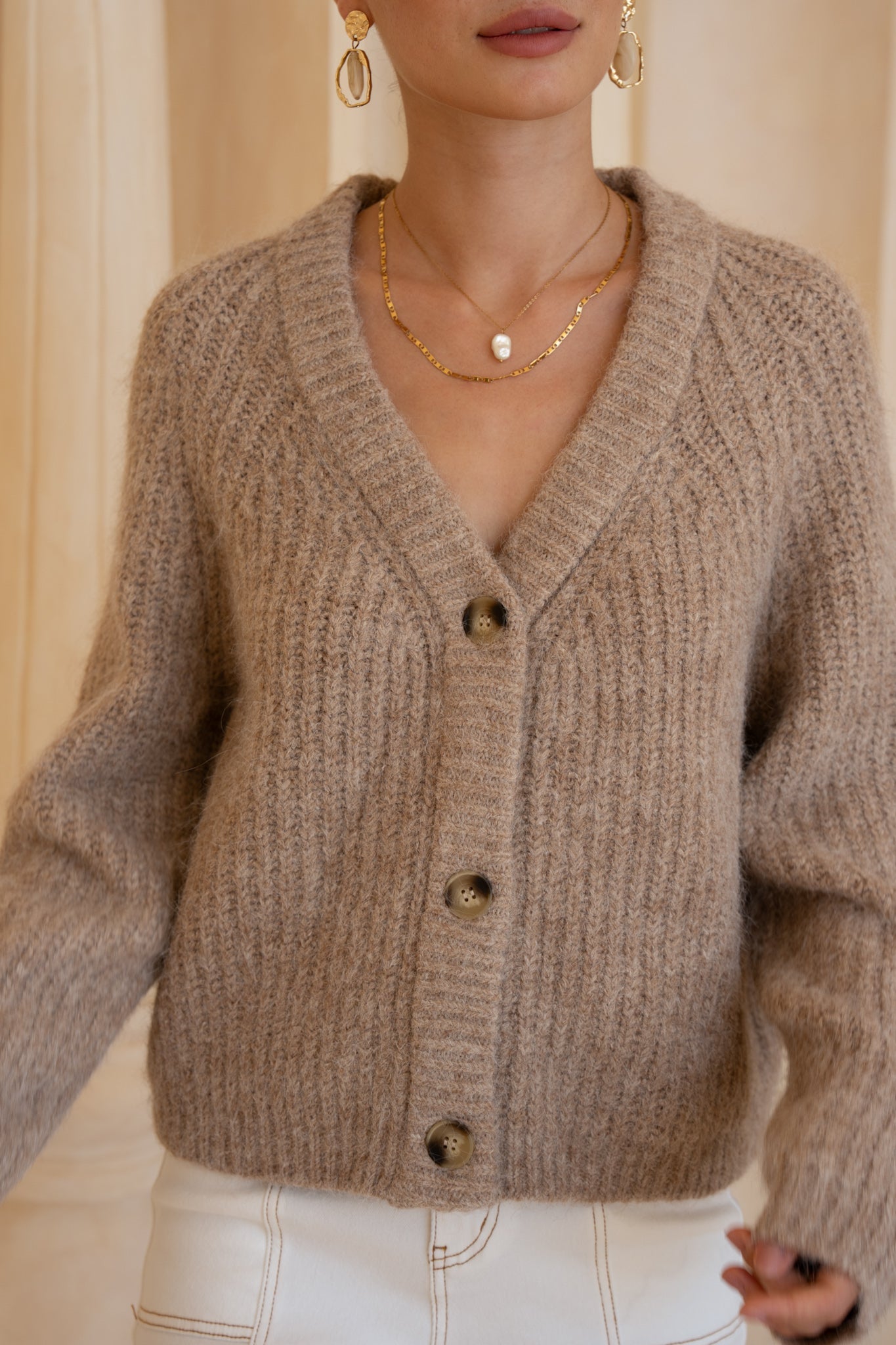 HEYCHIC Lottie Knit Cardigan (Camel)