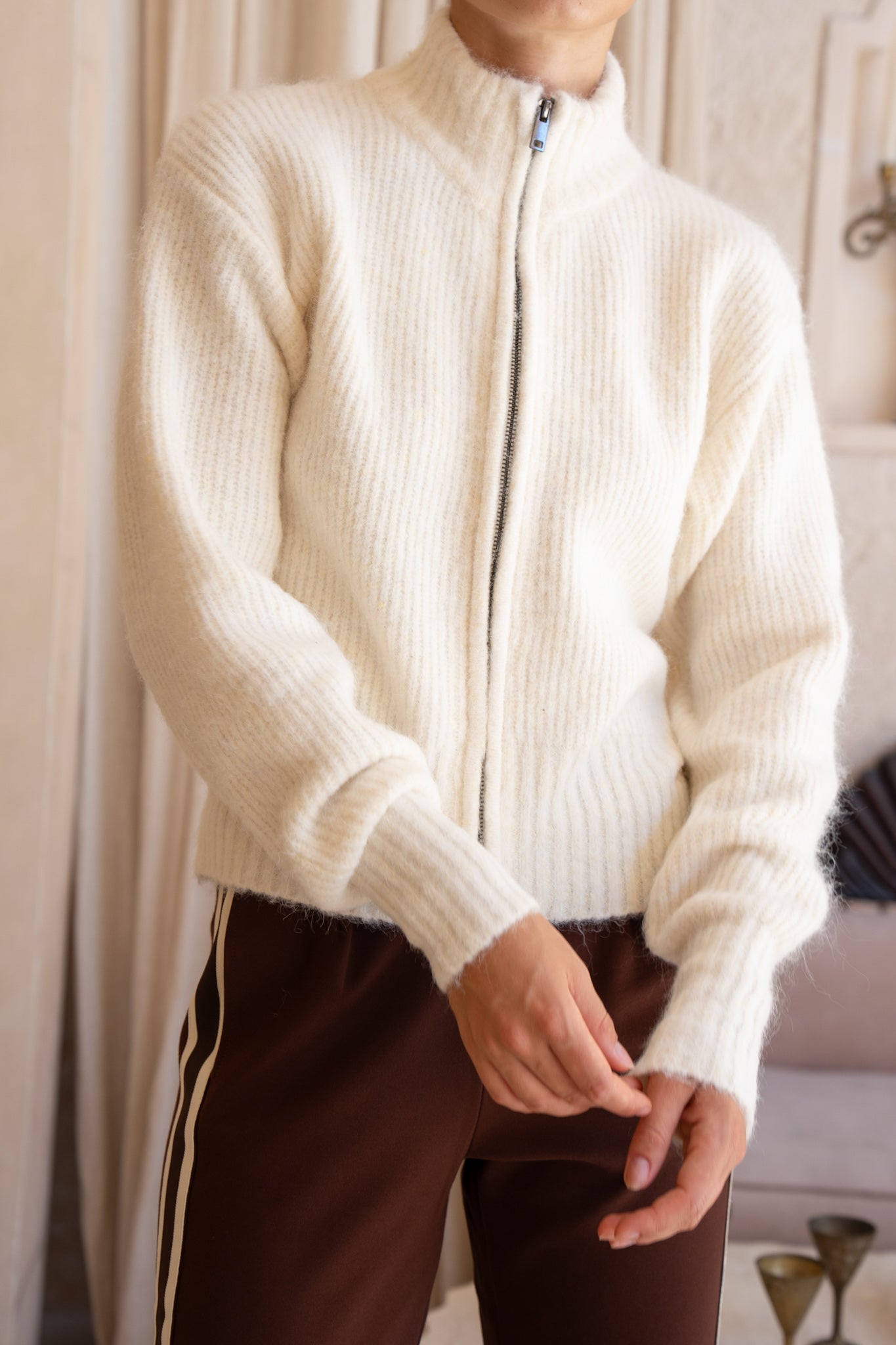 HEYCHIC Joey Knit Cardigan (Cream)
