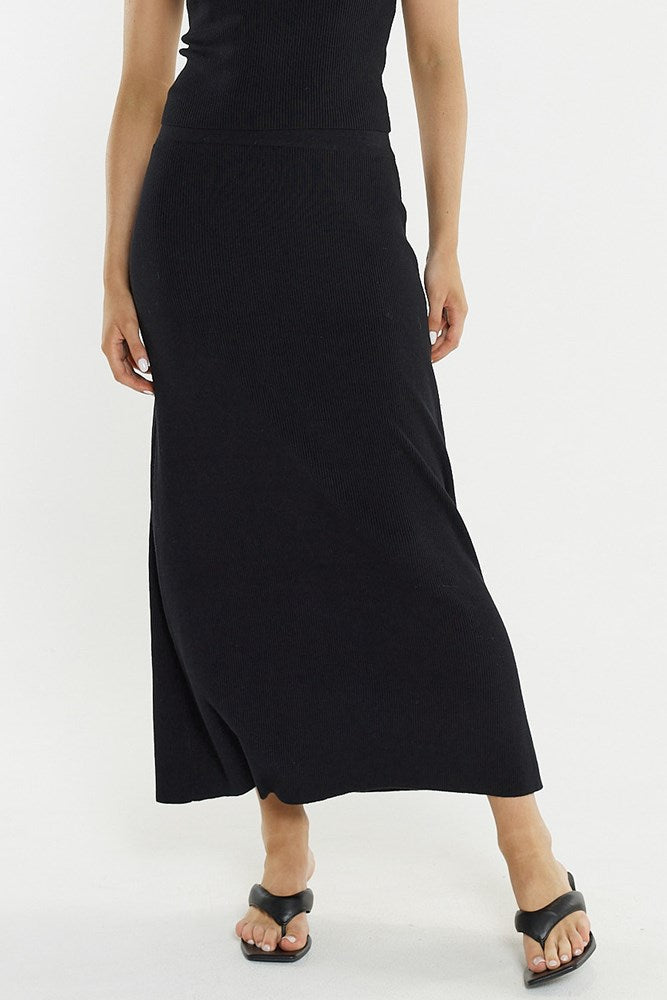 Sass Clothing Hazel Rib Skirt (Black)