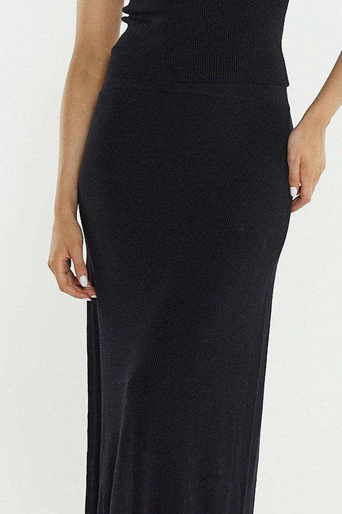 Sass Clothing Hazel Rib Skirt (Black)