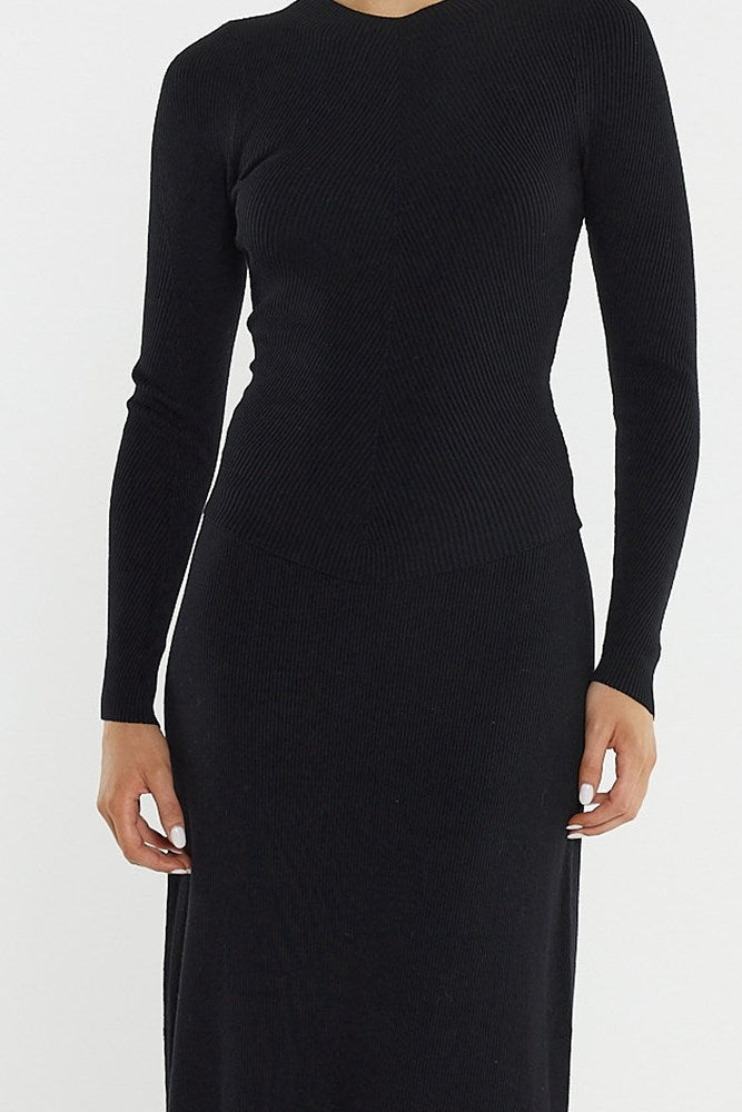 Sass Clothing Hazel Rib Top (Black)