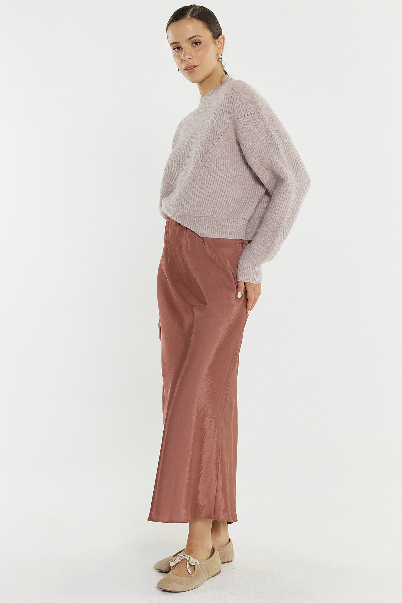Sass Clothing Nell Bias Skirt (Rosewood)