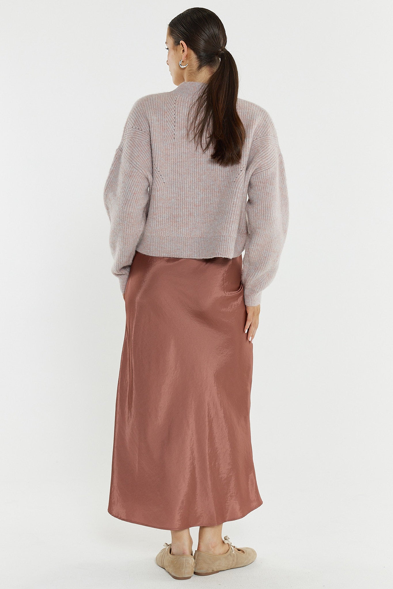 Sass Clothing Nell Bias Skirt (Rosewood)