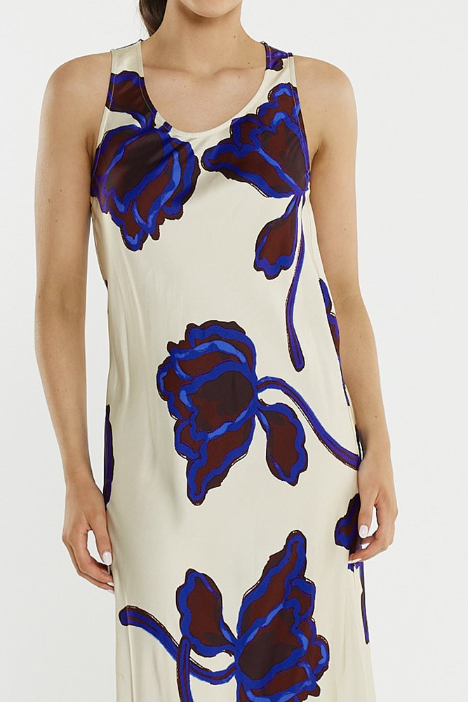 Sass Clothing Jade Satin Slip Dress (Winter Poppy)