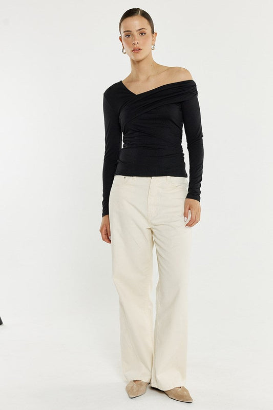 Sass Clothing Tess Asymetric Top (Black)