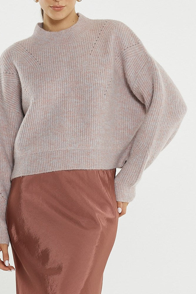 Sass Clothing Innes Pointelle Jumper (Pink Marle)