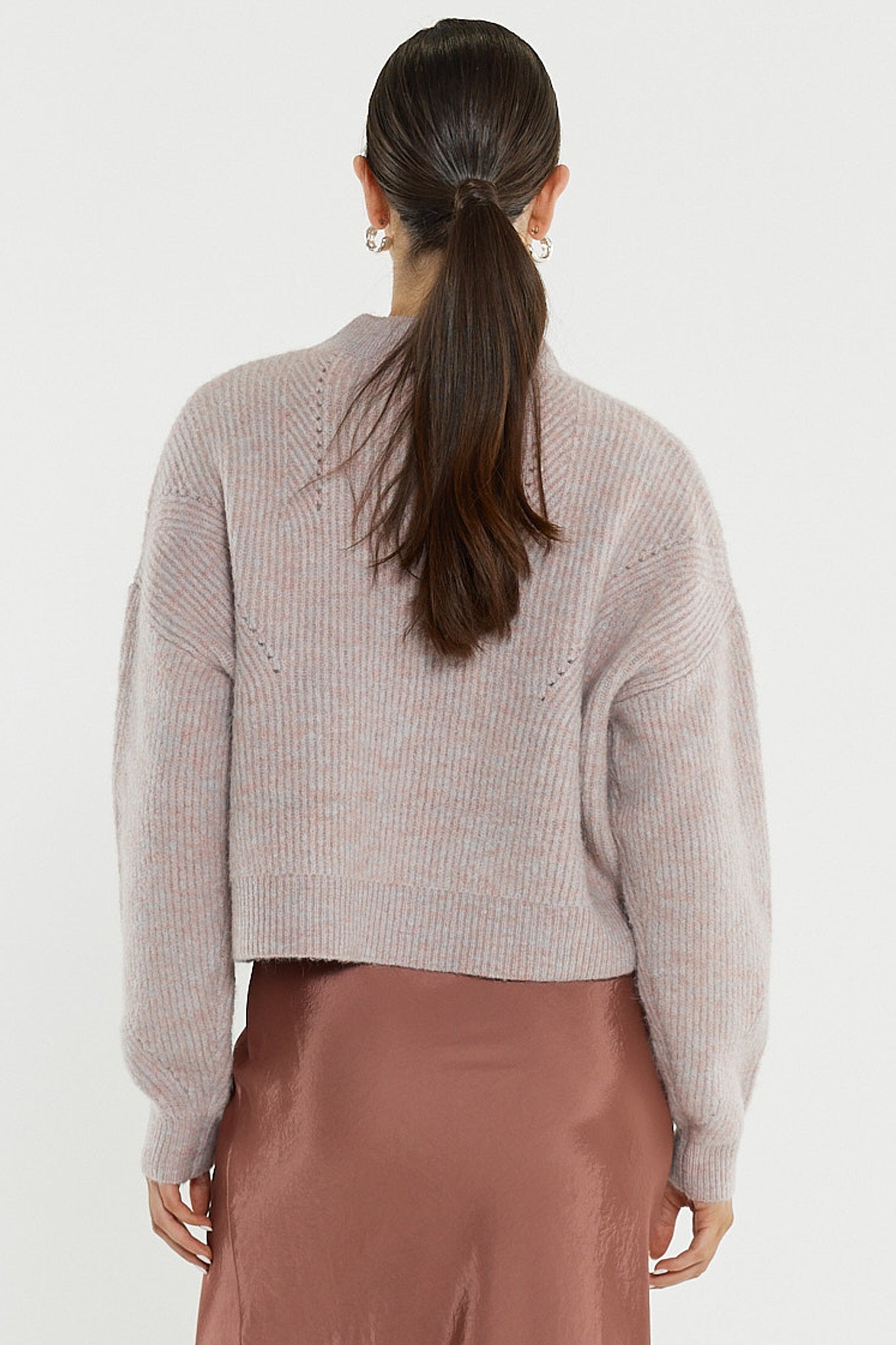 Sass Clothing Innes Pointelle Jumper (Pink Marle)