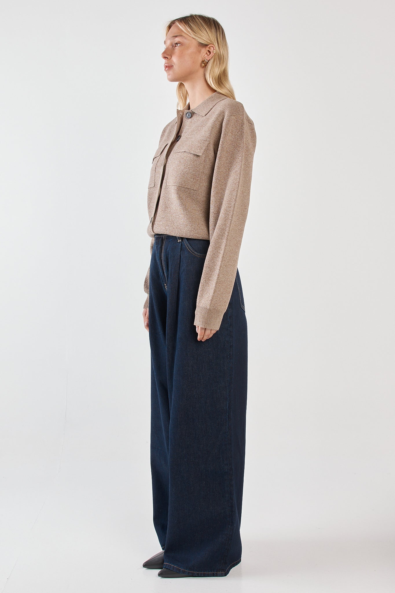 Sass Clothing Holliann Knit Cardigan (Mushroom)