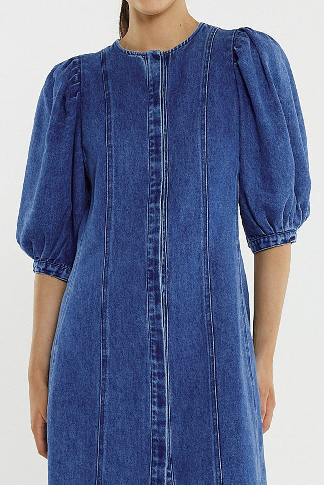 Sass Clothing Elijah Midi Denim Dress (Classic Blue)
