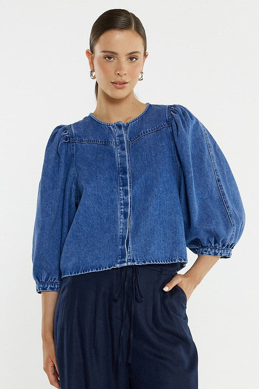 Sass Clothing Hayes Denim Shirt (Classic Blue)