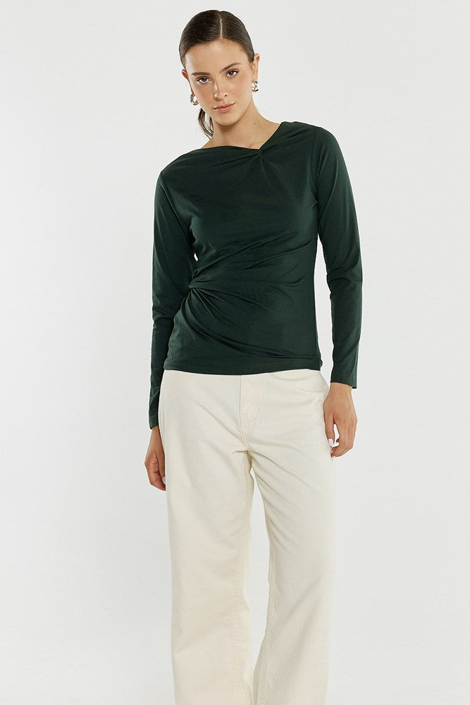 Sass Clothing Sophia Twisted Top (Bottle Green)