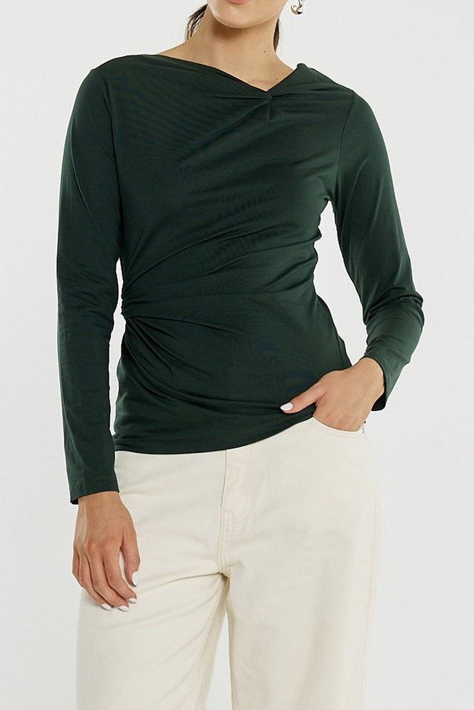 Sass Clothing Sophia Twisted Top (Bottle Green)
