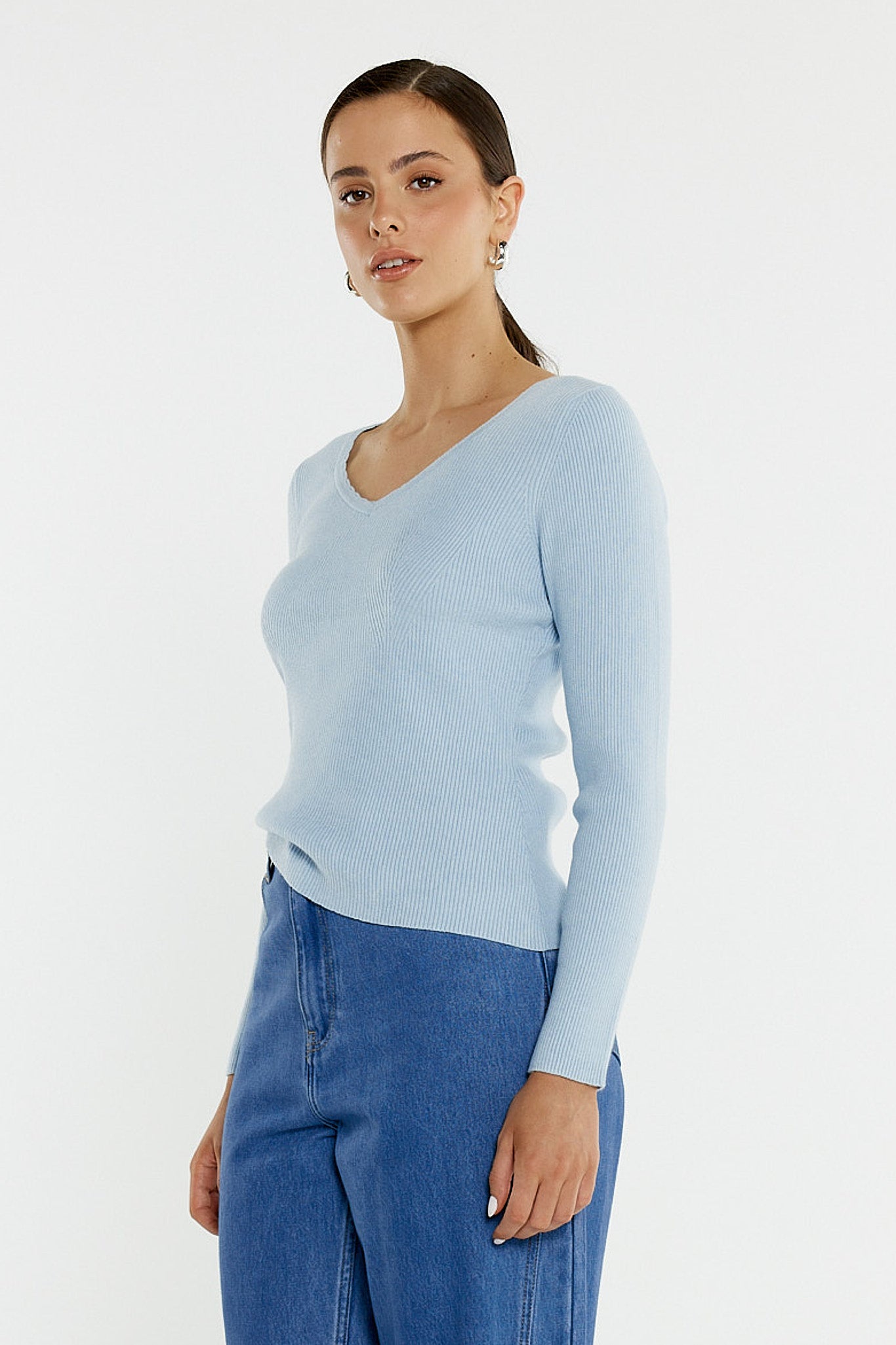 Sass Clothing Hope Trim Knit Top (Seafoam)