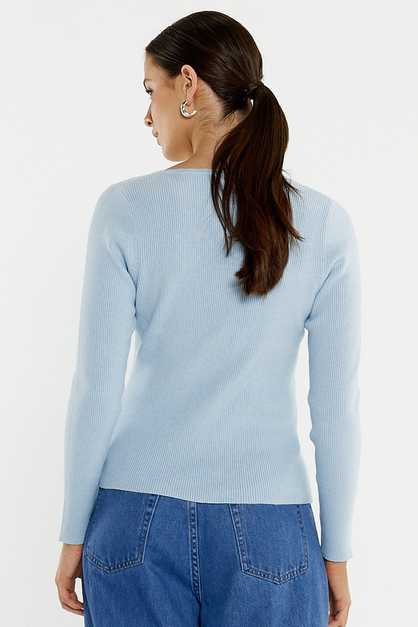Sass Clothing Hope Trim Knit Top (Seafoam)