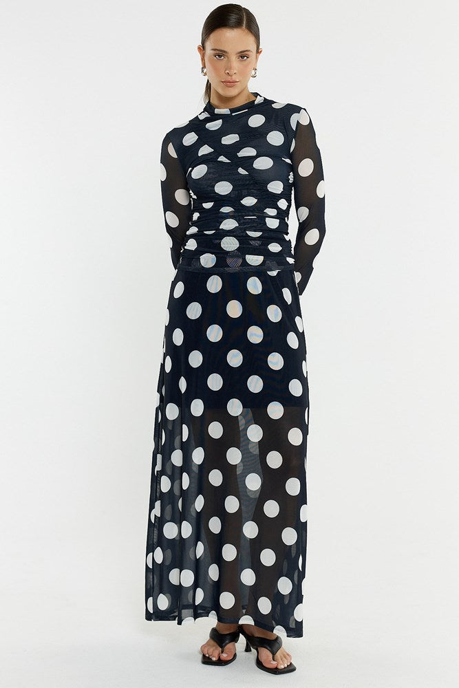 Sass Clothing Pammie Mesh Skirt (Spot)