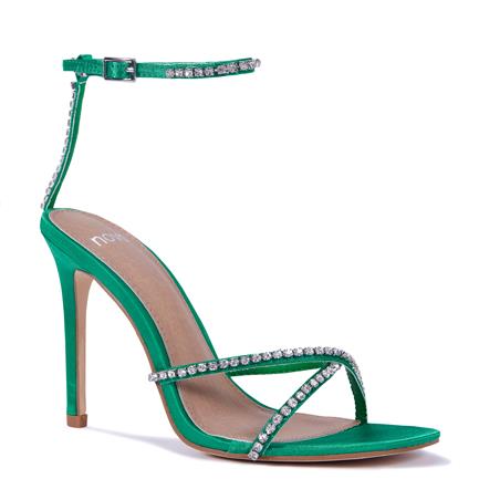 Image of Heels. Product name - Promise Women's Evening Shoes GREEN SATIN Novo Evening in Green Satin colour by brand - NOVO