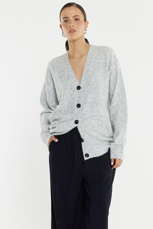 Sass Clothing Lee Longline Cardi (Grey Marle)