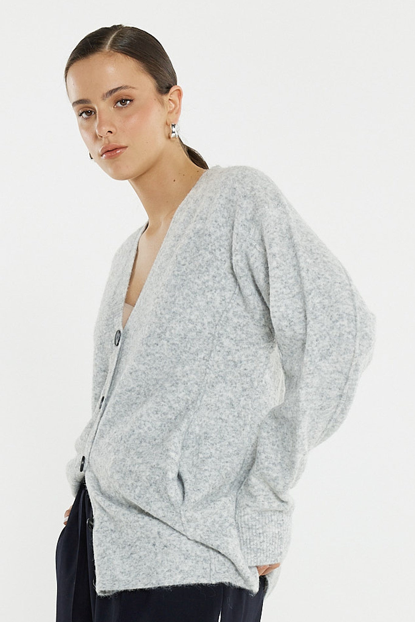 Sass Clothing Lee Longline Cardi (Grey Marle)