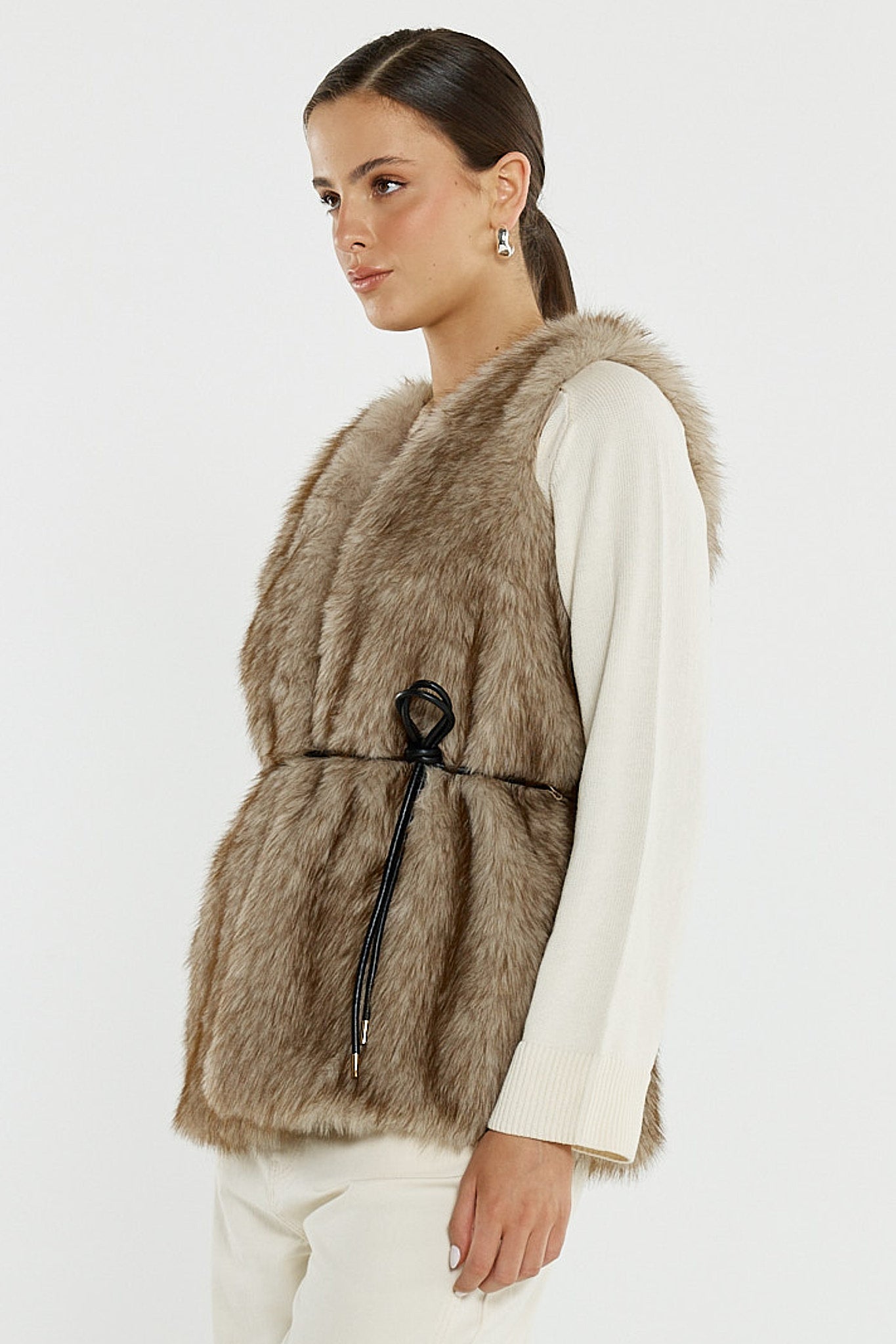 Sass Clothing Riya Fur Gilet (Fawn)