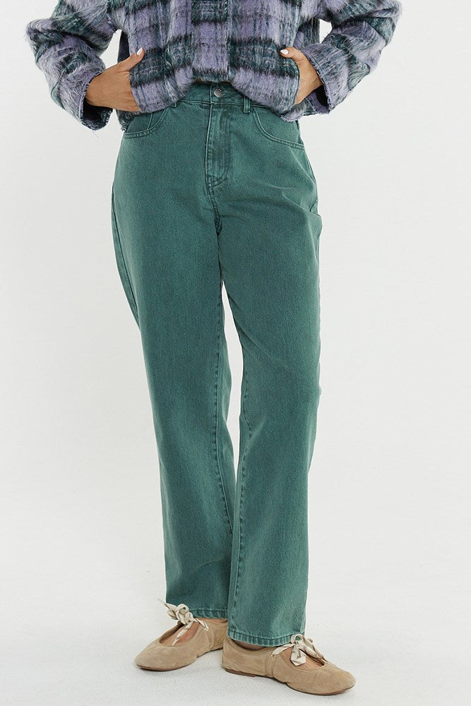 Sass Clothing Shylah Slim Straight Jean (Green Wash)