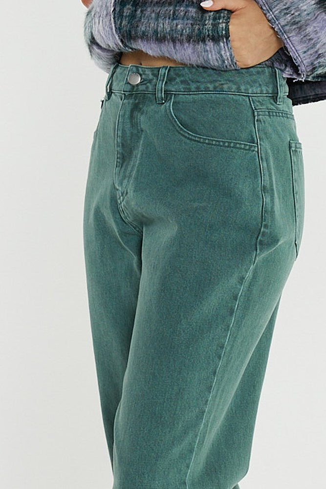 Sass Clothing Shylah Slim Straight Jean (Green Wash)