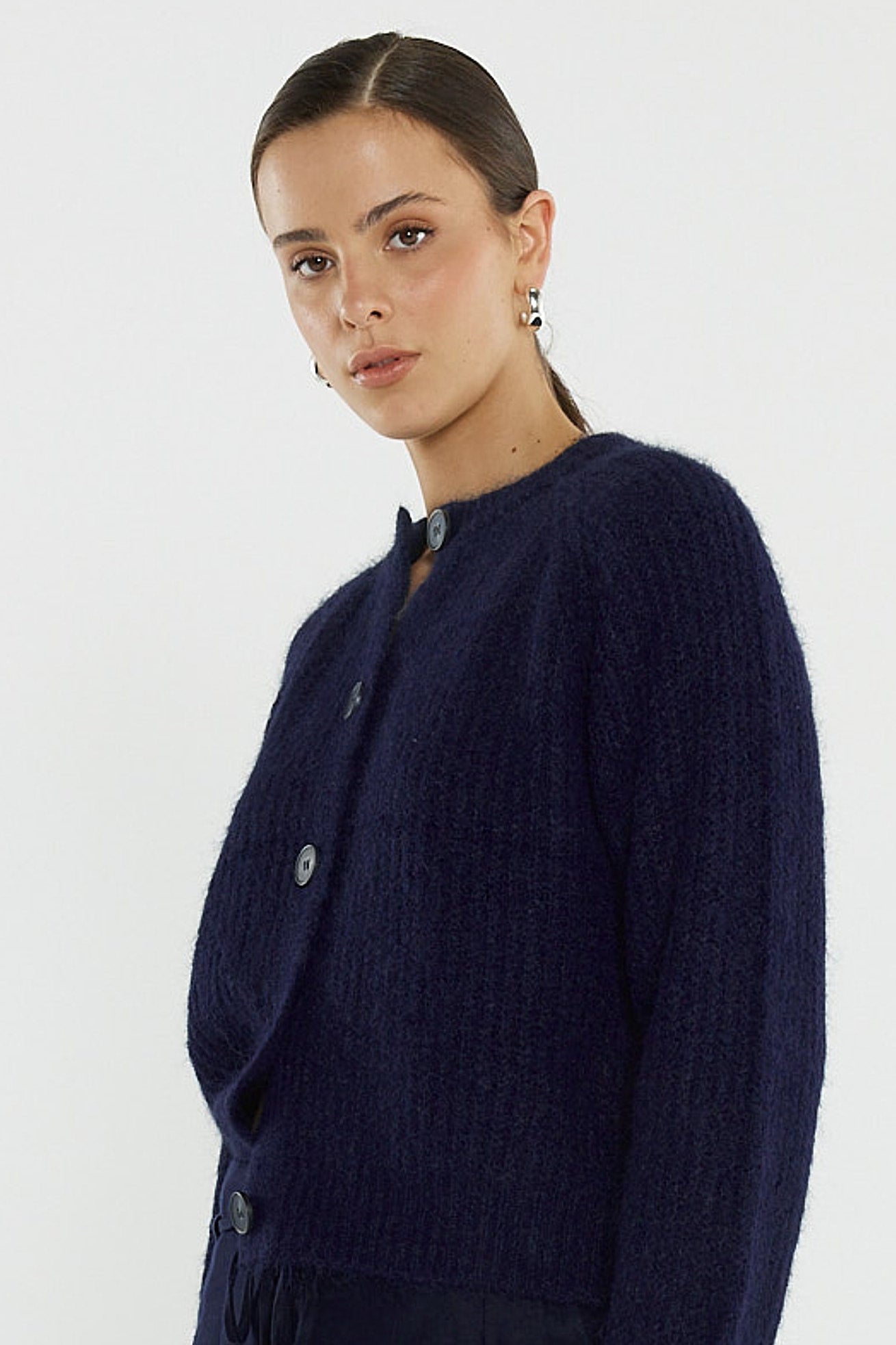 Sass Clothing Posie Fluffy Cardi (Navy)