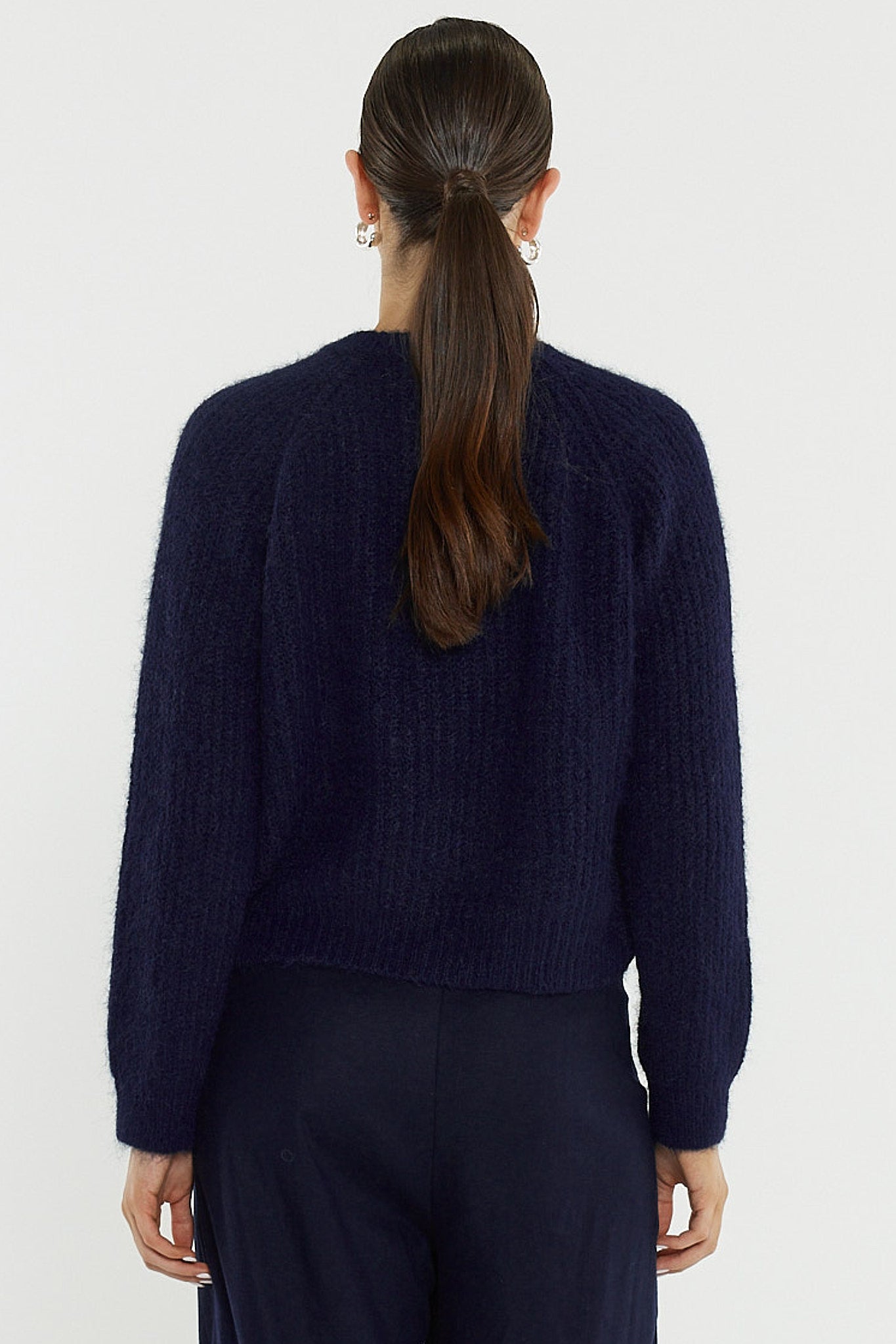 Sass Clothing Posie Fluffy Cardi (Navy)