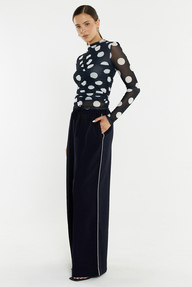 Sass Clothing Pammie Seamed Mesh Top (Spot)