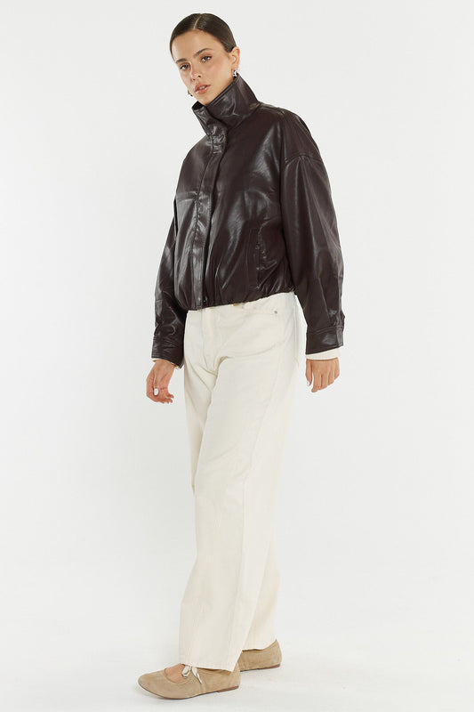 Image of a model wearing Pants. Product name - Nuala Wide Leg Jean Parchment in Parchment colour by brand - Sass Clothing