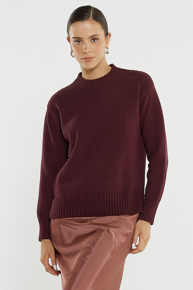 Sass Clothing Ivy Cotton Knit (Burgundy)