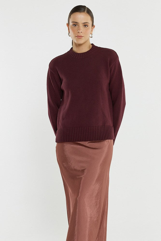 Sass Clothing Ivy Cotton Knit (Burgundy)