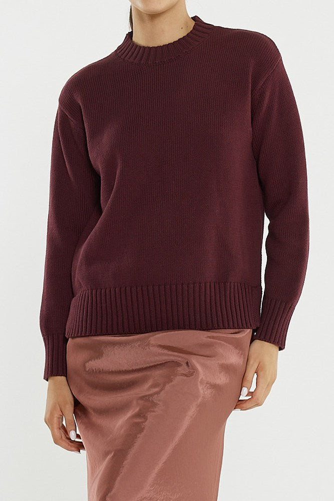 Sass Clothing Ivy Cotton Knit (Burgundy)