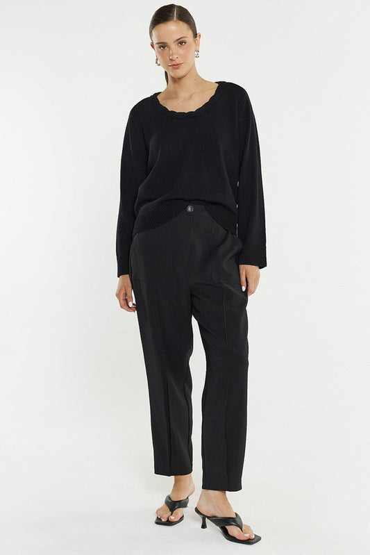 Sass Clothing Roe Braided Neck Knit (Black)
