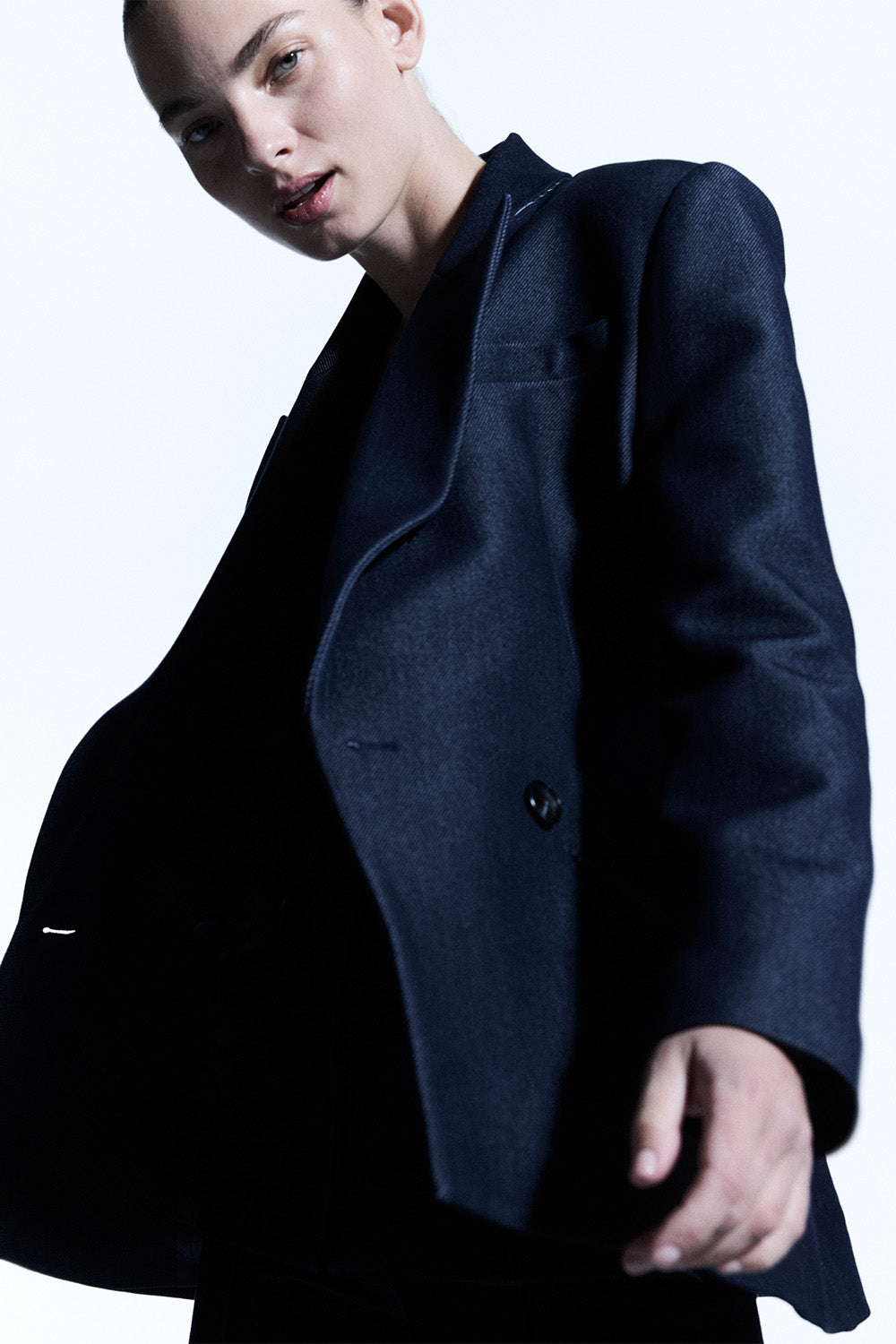 Image of Jackets. Product name - Dark Poetry Blazer in Indigo colour by brand - MANNING CARTELL