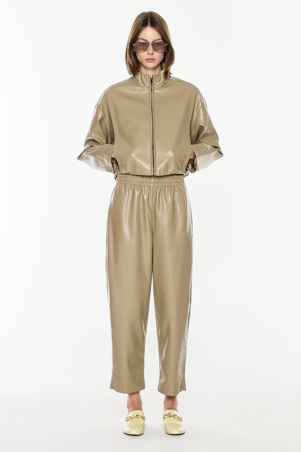 Major Players Cropped Bomber (Taupe)