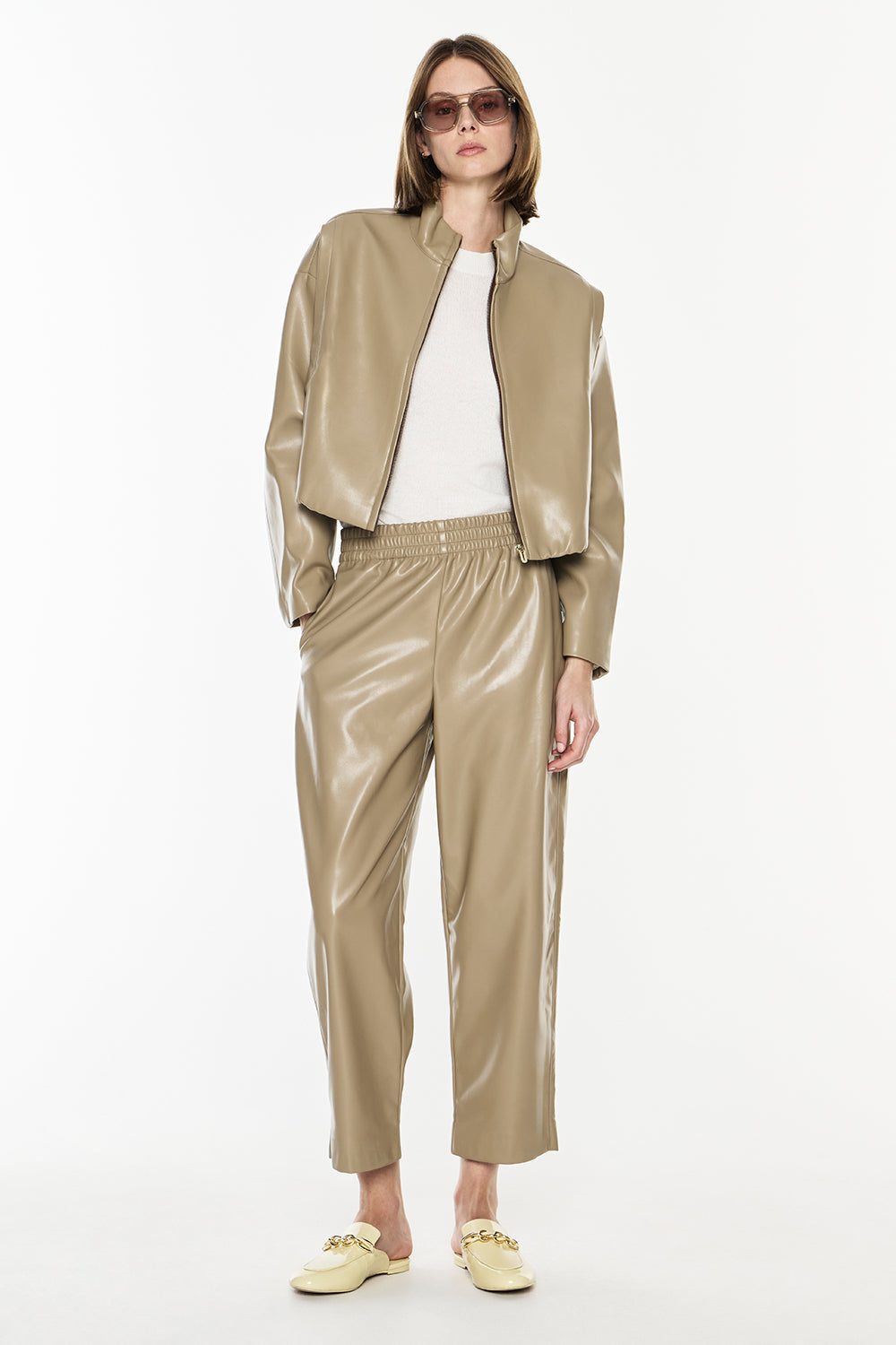 Major Players Cropped Bomber (Taupe)