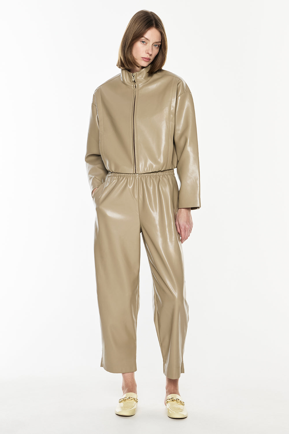 Major Players Cropped Bomber (Taupe)